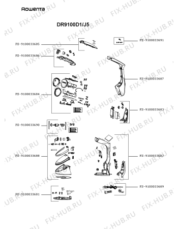 Схема №2 DR9100D1/J5 с изображением Запчасть для электропарогенератора Rowenta FS-9100033685