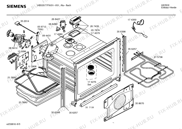 Схема №4 HB53577FN с изображением Панель управления для плиты (духовки) Siemens 00362616
