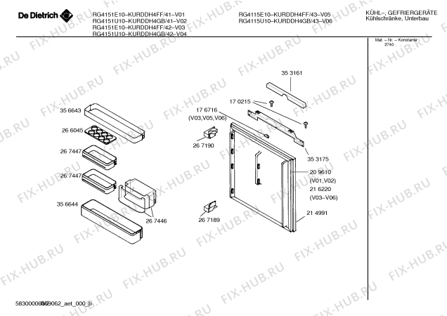 Схема №3 KURDDH4GB с изображением Инструкция по эксплуатации для холодильной камеры Bosch 00524356