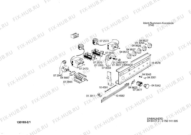 Схема №2 0750092013 EH64SS2 с изображением Переключатель для электропечи Bosch 00049527
