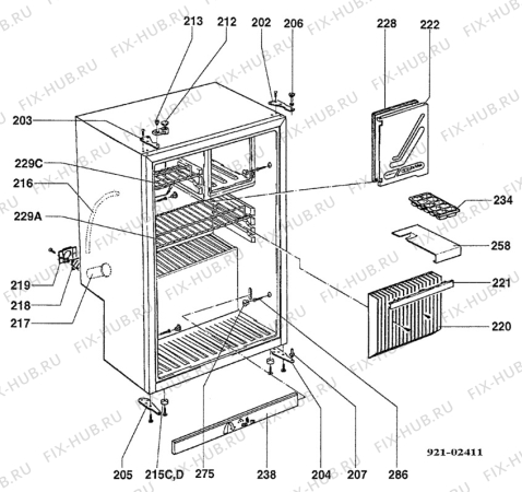 Взрыв-схема холодильника Unknown RM4300 - Схема узла C20 Cabinet  / Interior  C