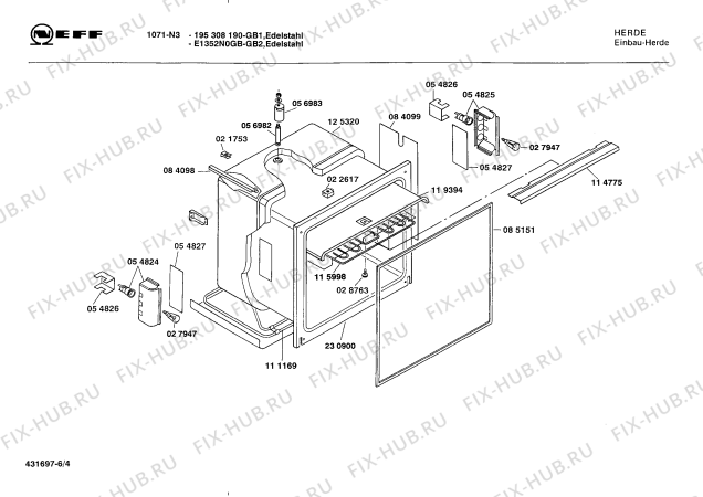 Схема №5 E1352N0GB 1071-N3 с изображением Вставка для электропечи Bosch 00031841