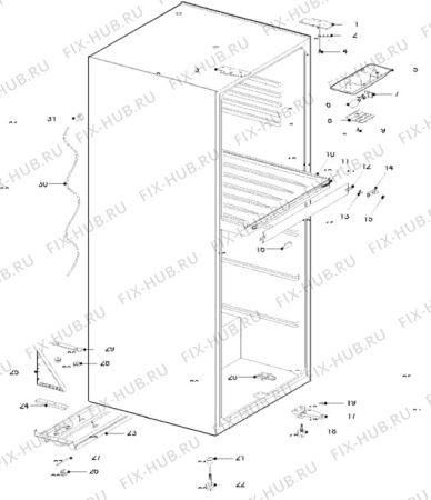 Взрыв-схема холодильника Electrolux ER2346B - Схема узла Cabinet + furniture (extra)