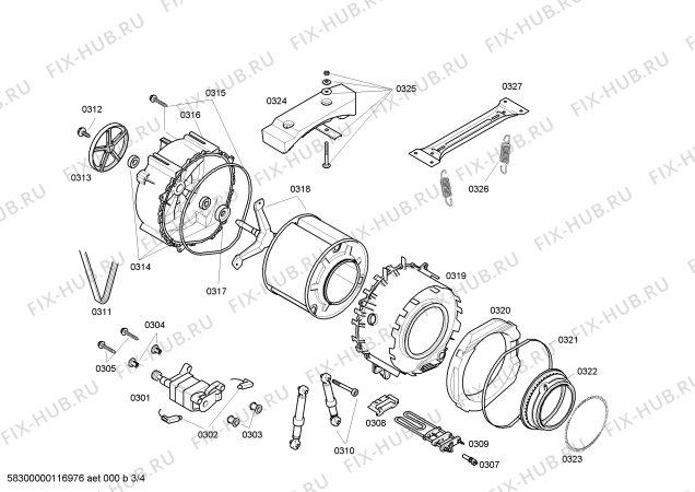 Схема №3 WAE24480SN Bosch Maxx 6 с изображением Ручка для стиральной машины Bosch 00640164