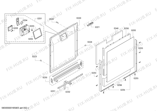 Взрыв-схема посудомоечной машины Bosch SMD65N62EU SuperSilence - Схема узла 02