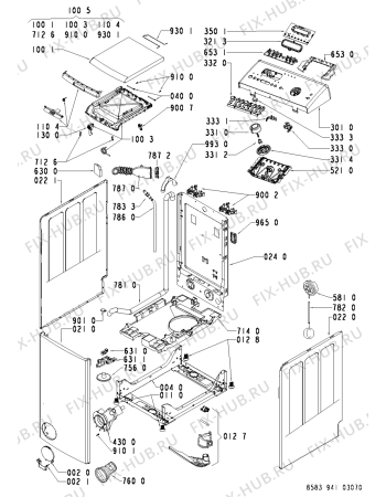 Схема №1 WAT PURE12 FLD с изображением Блок управления для стиралки Whirlpool 481221470621