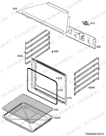 Взрыв-схема плиты (духовки) Zanussi ZOB12401XK - Схема узла Oven