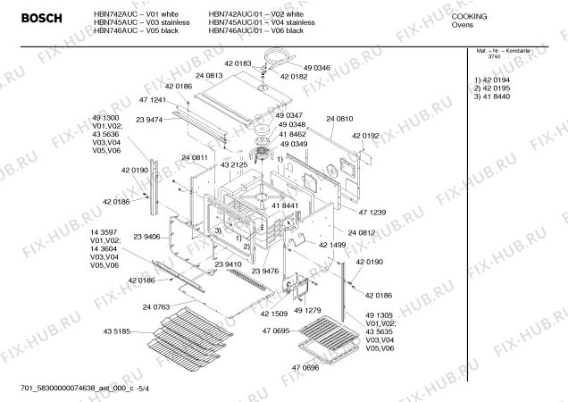 Взрыв-схема холодильника Bosch HBN745AUC - Схема узла 04