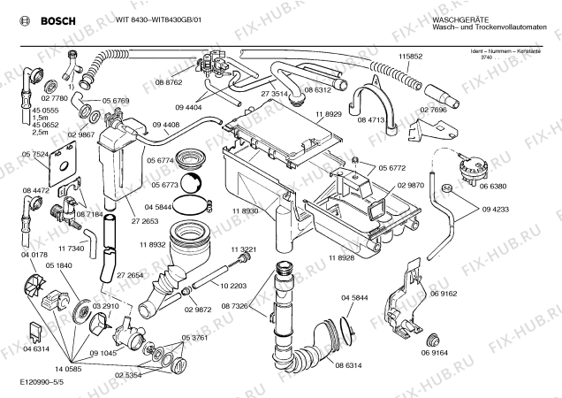 Схема №4 WIT8450GB WIT8450 с изображением Инструкция по эксплуатации для стиралки Bosch 00516949