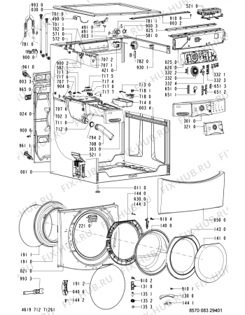 Схема №1 AWM 9000-F с изображением Декоративная панель для стиралки Whirlpool 481245215287