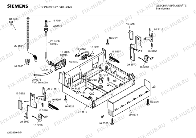 Взрыв-схема посудомоечной машины Siemens SE24438FF - Схема узла 05