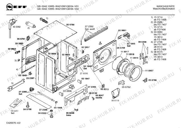 Схема №2 W4210W1GB GB-5042.10WS с изображением Панель для стиралки Bosch 00295058