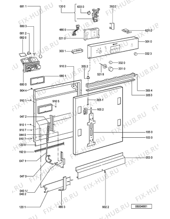 Схема №2 GSI 5411/1 WS с изображением Обшивка для посудомойки Whirlpool 481245373143