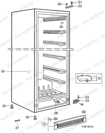 Взрыв-схема холодильника Arthurmartinelux AU7703C - Схема узла Tub