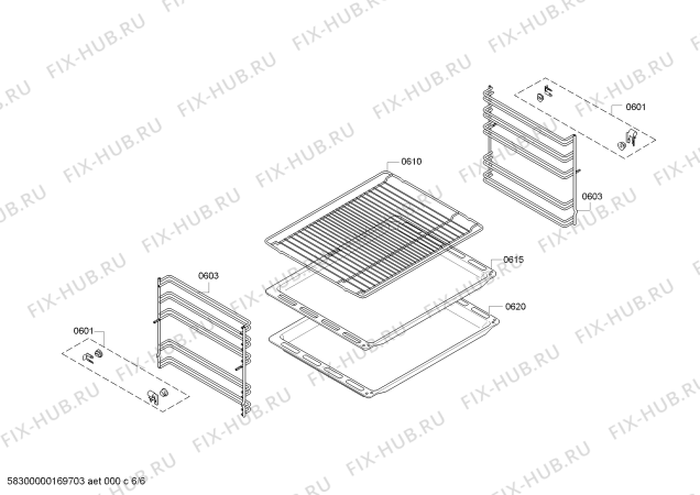Взрыв-схема плиты (духовки) Bosch HBA23B223 - Схема узла 06