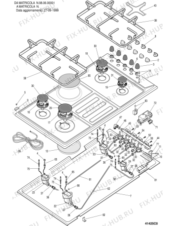 Схема №1 EU941ASIX (F019779) с изображением Запчасть для плиты (духовки) Indesit C00065619