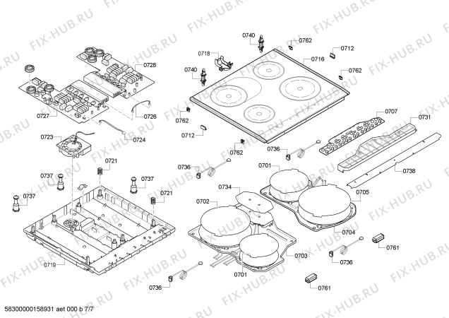 Схема №3 HCE748221 с изображением Инструкция по эксплуатации для плиты (духовки) Bosch 00725265