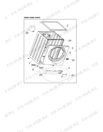 Схема №3 WM105V с изображением Порошкоприемник (дозатор) для стиральной машины Whirlpool 482000016480
