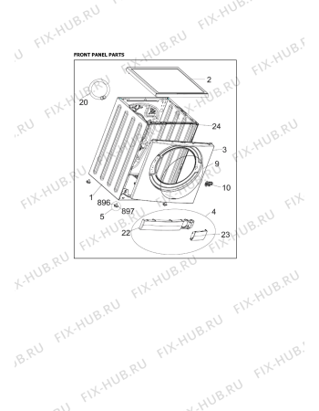 Схема №3 WM105V с изображением Ручка (крючок) люка для стиралки Whirlpool 482000016483