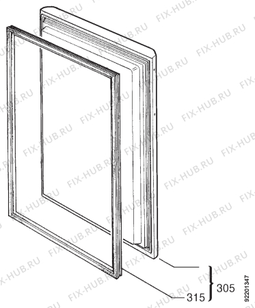 Взрыв-схема холодильника Zanussi ZV45R - Схема узла Door 003