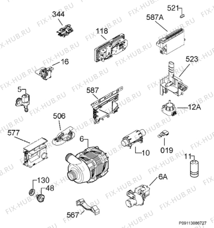 Взрыв-схема посудомоечной машины Rex Electrolux TT992A++ - Схема узла Electrical equipment 268