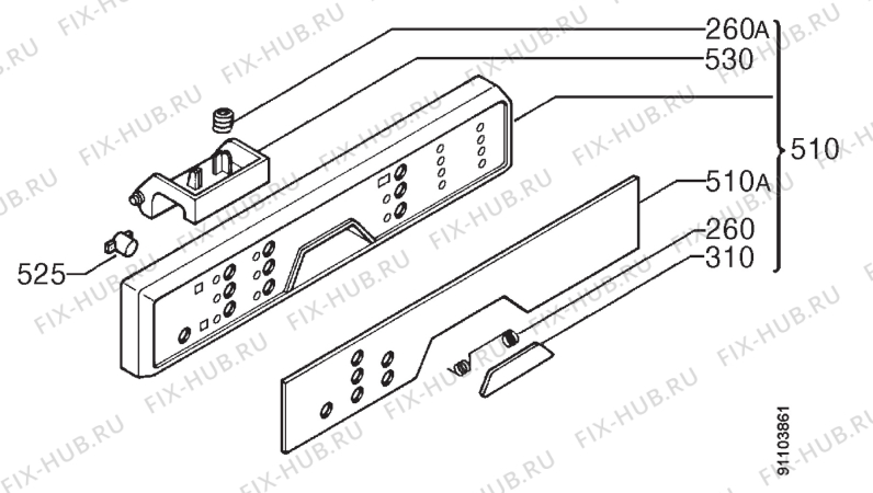 Взрыв-схема посудомоечной машины Aeg FAV5470ID - Схема узла Command panel 037