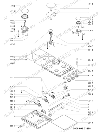Схема №1 AKM 268/WH с изображением Пламярассекатель для плиты (духовки) Whirlpool 481060296231
