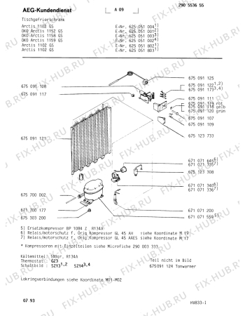 Схема №1 SAN1600 TK с изображением Реле перегрузки для холодильной камеры Aeg 8996710713356