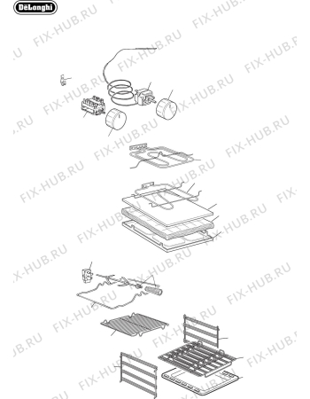 Схема №4 DE906GWF с изображением Подрешетка для плиты (духовки) DELONGHI 217533