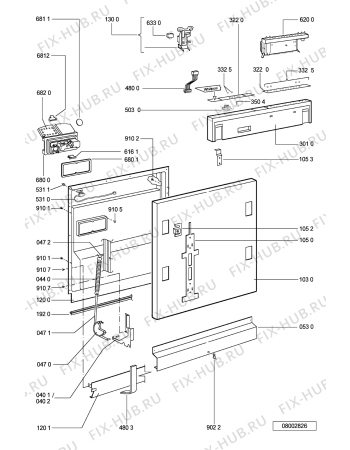 Схема №1 ADG 7952 с изображением Модуль (плата) управления для посудомоечной машины Whirlpool 481221838103