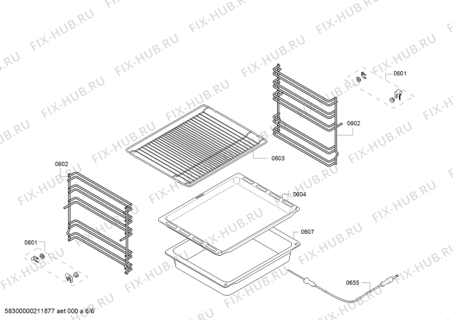 Взрыв-схема плиты (духовки) Bosch HKS59E150 - Схема узла 06