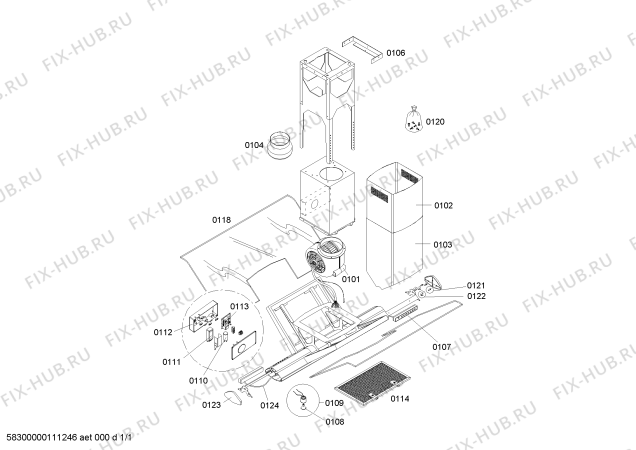 Схема №1 DIK106750 с изображением Вентиляционный канал для вытяжки Bosch 00446083