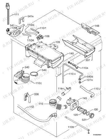 Взрыв-схема стиральной машины Rex Electrolux R8400TS - Схема узла Hydraulic System 272