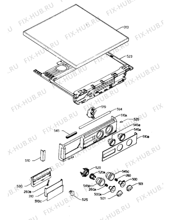 Взрыв-схема стиральной машины Zanussi ZF1045CJ - Схема узла Control panel and lid