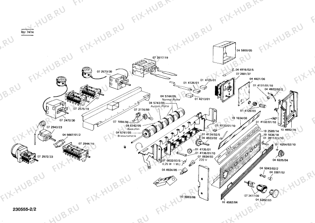 Взрыв-схема плиты (духовки) Siemens HU7414 - Схема узла 02