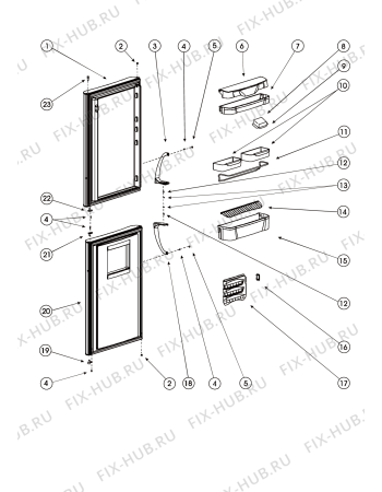 Схема №4 C236GX (F035437) с изображением Всякое для холодильной камеры Indesit C00853184