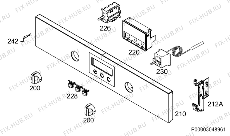 Взрыв-схема плиты (духовки) Zanussi ZOB35701XK - Схема узла Command panel 037