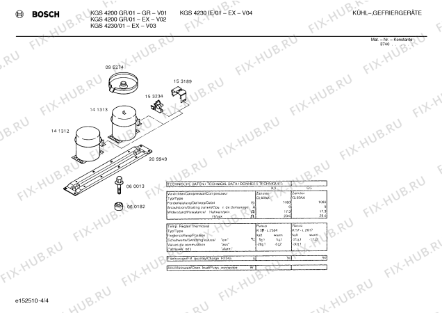 Взрыв-схема холодильника Bosch KGS4230 - Схема узла 04