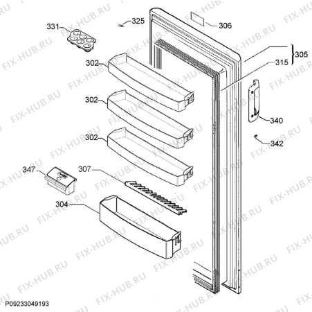 Взрыв-схема холодильника Zanussi ZRA33103WV - Схема узла Door