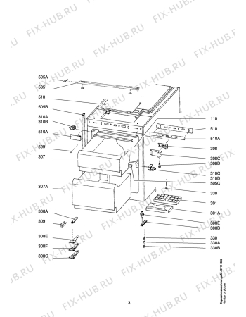 Взрыв-схема холодильника Aeg ARC0642-5 E - Схема узла Housing 001