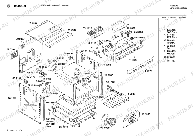 Взрыв-схема плиты (духовки) Bosch HBE652P69 - Схема узла 02