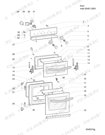 Взрыв-схема плиты (духовки) Indesit KD3G11SXG (F064077) - Схема узла