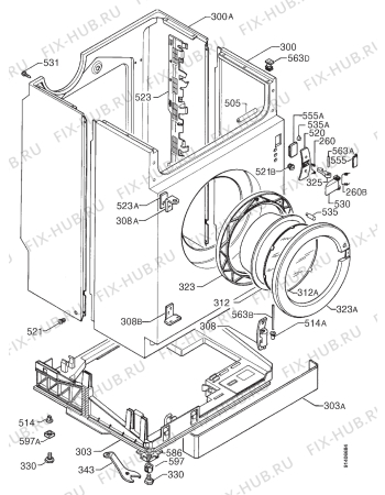Взрыв-схема стиральной машины Privileg 024739 5 - Схема узла Cabinet + armatures