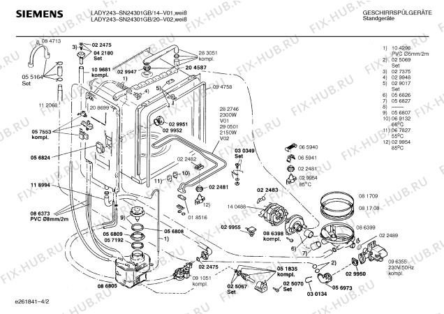 Схема №3 SN24301FF с изображением Панель для посудомоечной машины Siemens 00271254