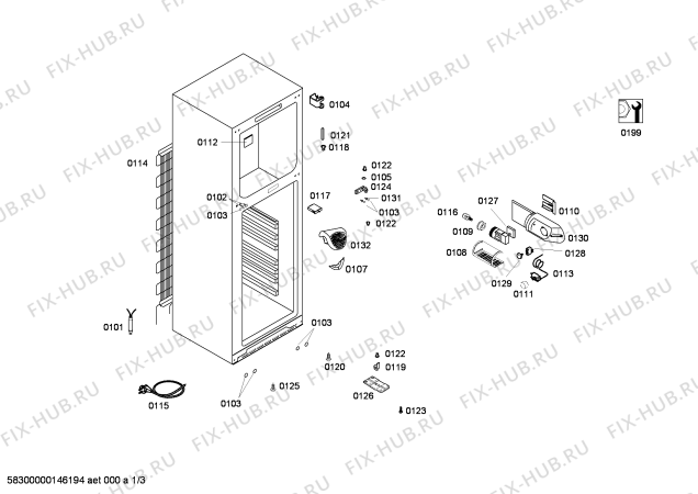 Схема №3 KDV25V10 с изображением Дверь морозильной камеры для холодильника Bosch 00680953