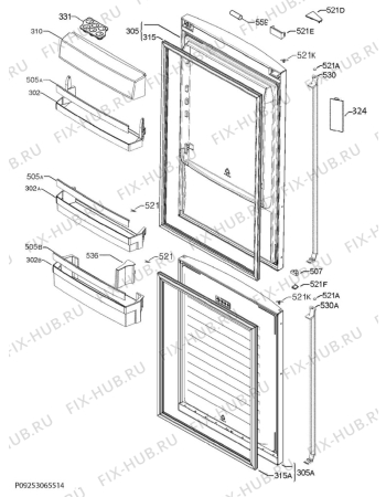 Взрыв-схема холодильника Aeg S83520CMX2 - Схема узла Door 003