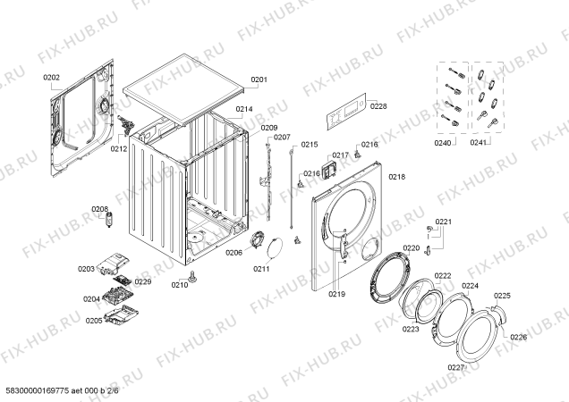 Схема №5 WD14H320EU iQ300 с изображением Наклейка с пояснениями для стиралки Siemens 00633033