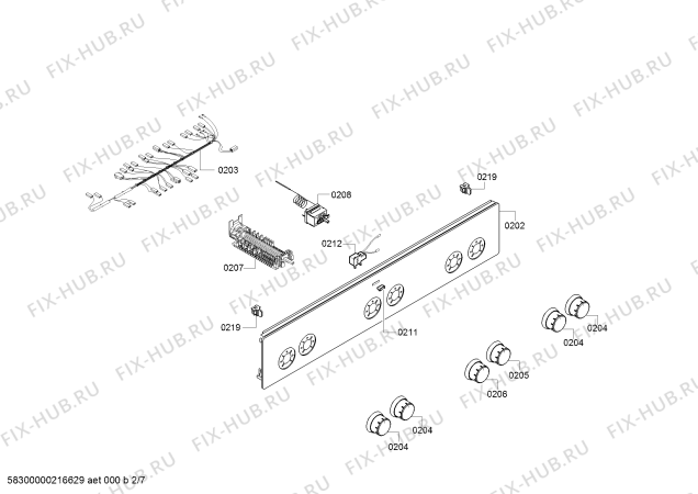 Взрыв-схема плиты (духовки) Bosch HXA060D29T - Схема узла 02