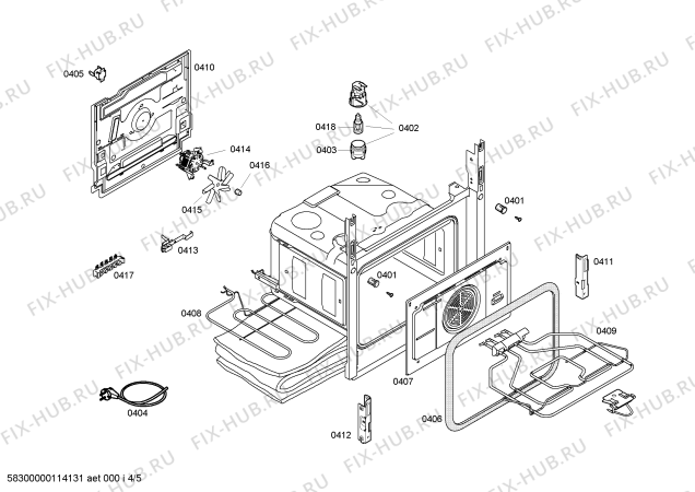 Схема №2 HR725220T с изображением Горелка для плиты (духовки) Bosch 00498980