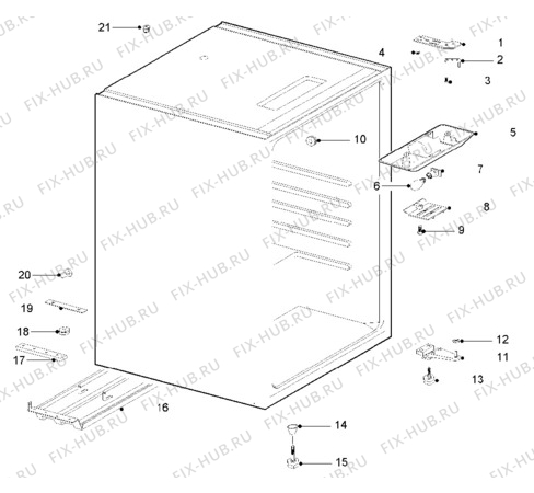 Взрыв-схема холодильника Quelle QL4E-RD - Схема узла Cabinet + armatures